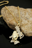 Alloy and Rhinestone Necklace for Men MOQ 5pcs