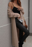Plain Open Long Length Sweater Cardigans