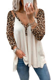 Leopard V-Neck Long Sleeves Blouse