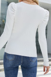 Plain Puff Long Sleeves Knit Top