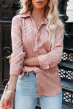 Apricot Shiny Satin Buttons Shirt
