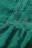 Green Swiss Dot Short Sleeve Flowy Top