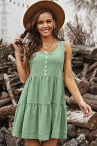 Green Tiered Ruffled Mini Dress