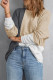 Color Block Crew Neck Waffle Knit Top