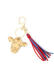 PU Leather Cow Shape Tassels Keychain MOQ 3pcs