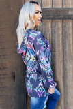 Blue Aztec Print Hoodie