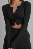 Open Button Knit Short Length Cardigans