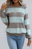 Color Block Striped Loose Pullover Sweaters