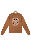 Smile Pattern Long Sleeve Pullover Sweater
