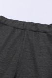 Khaki Color Block Pullover 2pcs Loungewear Set