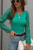 Hollow Out Lace Sleeves Knit Sweaters