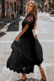 Black Luminous Dawn Lace Gown