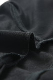 Black Split V Neck Dolman Top