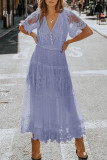Purple Luminous Dawn Lace Gown