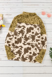 Animal Mixed Printed Long Sleeve Knit Top
