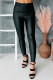 Floral Lace Pattern Faux Leather Leggings