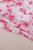 Floral Print V Neck Long Puff Sleeve Top