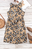 Leopard V Neck Sleeveless Mini Dress