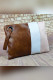 Color Block Zipper PU Handbag MOQ 3pcs