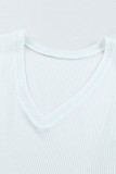 Green Ruffled V Neck Color Block Tank Top