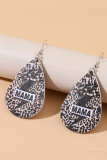 Leopard MAMA Print PU Earrings MOQ 3pcs