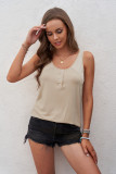 Apricot Button Loose Tank Top