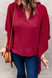 Red Chic High Low Kimono Top