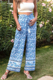 Floral Print High Waist Drawstring Wide Leg Pants Unishe Wholesale