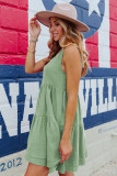 Green Tiered Ruffled Mini Dress