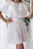 Bat sleeve Short Sleeve Ruched dress