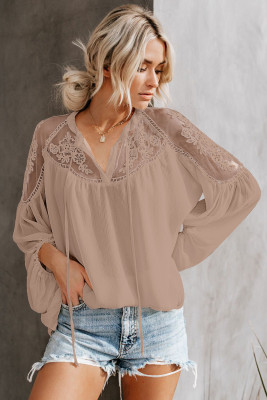 Pink Formal Invitation Lace Blouse