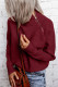 Red Zip Knitted High Neck Sweater