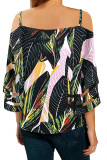 Palm Cold Shoulder Blouse