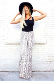 Snakeskin Print Wide Legs Pants