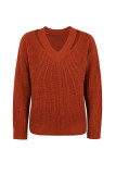 Plain Slope V Neck Pullover Sweaters
