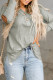 Gray Buttoned Elbow Patchwork Rib Knit Top