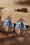 Horse Print PU Earrings Unishe Wholesale MOQ 5pcs