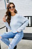 Plain Cable Knit Pullover Sweaters
