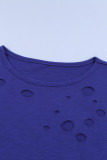Blue Holes Crew Neck Cotton Mixed T-shirt