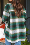 Plaid Pocket Open Button Jackets
