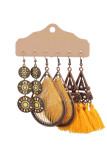 Geometric Floral Boho Earrings 3pcs Set MOQ 5pcs