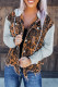 Leopard Ripped Hooded Denim Jacket