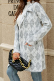 Houndstooh Lapel Front Open Coat