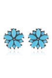 Turquoise Alloy and Stones Boho Earrings MOQ 5pcs