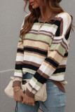 Colorful Stripes Colorblock Knitting Pullover Sweater