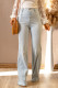 Sky Blue Light Wash Stitching Wide Leg Jeans