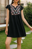 Black Loose Mini Dress Unishe Wholesale