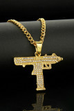 Alloy and Rhinestone Necklace for Men MOQ 5pcs