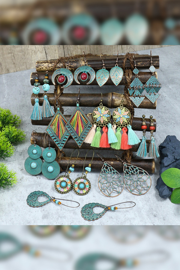 Alloy Ethnic Western Earrings MOQ 5pcs