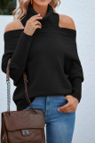 High Neck Cold Shoulder Pullover Sweaters